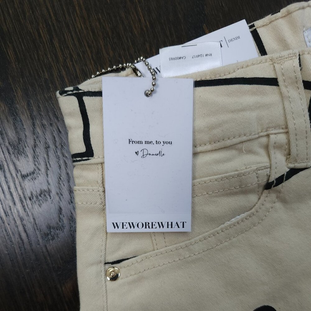 WeWoreWhat High Rise Wide Leg Scribble Jeans Size 26 Retail price $168 New Tags - Picture 6 of 6